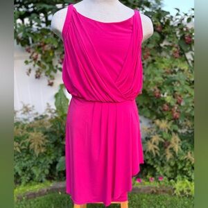SANDRA DARREN  SIze10 flowing pink dress. Washable 100% polyester. New with tags